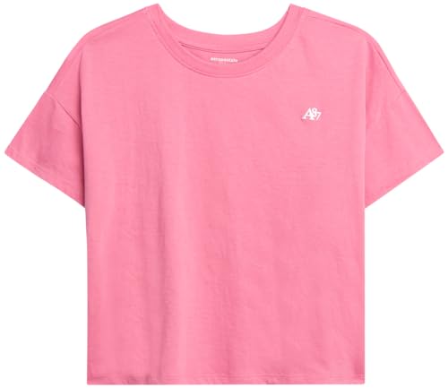 Image of Girls T Shirts - Soft Cotton Blend Short Sleeve Cute Graphic Tees - Classic Crewneck Logo Tee Girls Shirts (Sizes: 4-16), Size 7-8, Rose