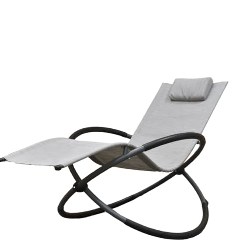 Image of Vivere Rocking Orbital Lounger Sun Lounger Made with Premium Phifertex Outdoor Fabric in Haven (330 Lb Capacity)
