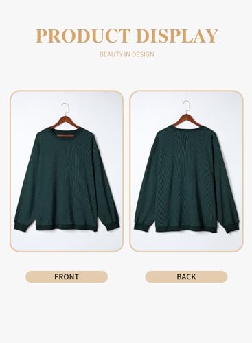 Image of Eytino Women Plus Size Sweatshirt Oversized Crew Neck Long Sleeve Tops | Fall Fashion Clothes 2026, Oversized Sweat Shirt, Soft Comfy Pullover, Travel Casual Work Lounge Daily Outfit