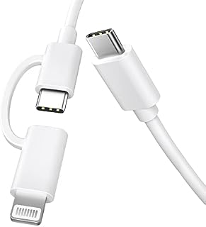 Quntis USB C to Lightning and Type C to C Cable 2Pack 2M- iPhone iPad Charger Cable Multi Charger Cable for iPhone 13/SE 2020/12/12 mini/12 pro/11/11 Pro/XR/XS/X, iPad Pro Air/Samsung, Type-C Laptops