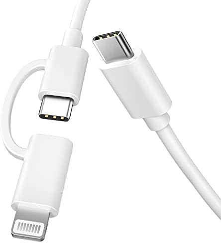 Quntis USB C to Lightning and Type C to C Cable 2Pack 2M- iPhone iPad Charger Cable Multi Charger Cable for iPhone 13/SE 2020/12/12 mini/12 pro/11/11 Pro/XR/XS/X, iPad Pro Air/Samsung, Type-C Laptops