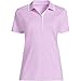 Lands' End Womens Short Sleeve Supima Polo Lilac Breeze/White Regular Small