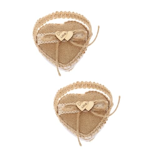 Artibetter 2 Pièces Boîte De Bague Porte-alliances Panier D'alliances Panier Cadeau En Forme De Coeur Paniers Cadeaux Pour Femmes Panier Cadeau Femme Bague...