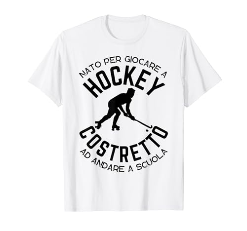 Giocatore di Hockey su Pista Hockeista Bambino Divertente Maglietta