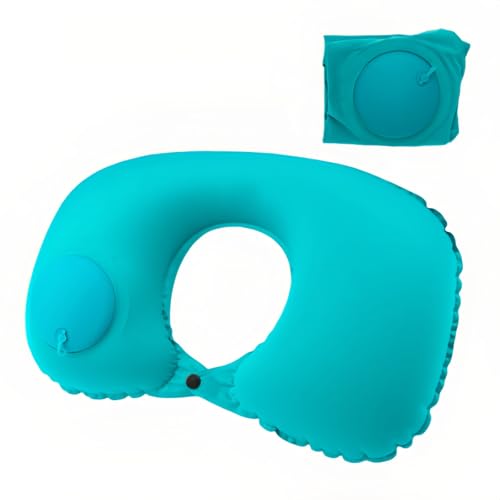 Quick Inflate/Deflate Travel Neck Pillow (Turquoise)