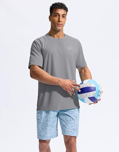 Image of G Gradual Men's Sun Protection Swim Shirt UPF 50+ Rash Guard Short Sleeve Quick Dry Water Hiking Workout Shirts for Men