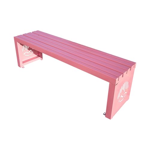 Banc de parc extérieur résistant aux intempéries en métal rose 500 kg