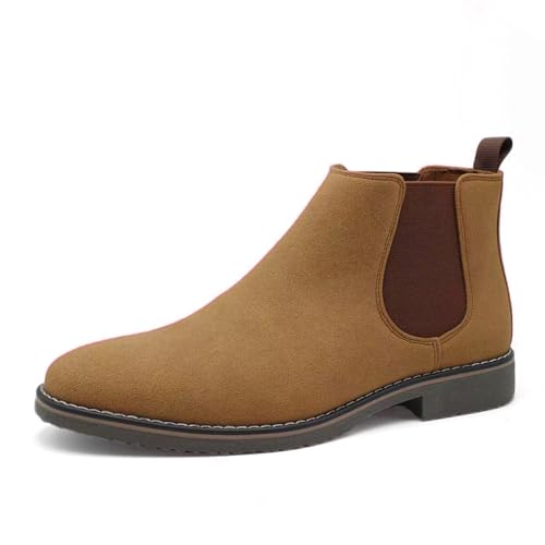 Image of Finishing & Sewing Men's Chelsea Boots, Smart Casual Slip On Ankle Boots