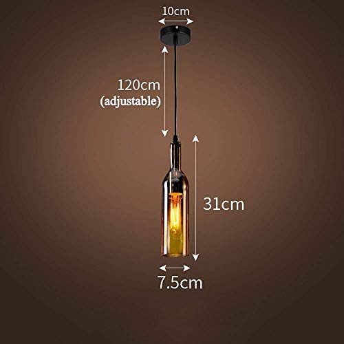 Lustre bouteille de vin marron avec hauteur reglable E27 Edison - 8
