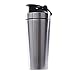Andifany Botella Vibradora de ProteíNa de Acero Inoxidable Gimnasio Shaker Batido Deportivo Batidora Botella de Agua ProteíNa de Suero Fitness Sin BPA Plata