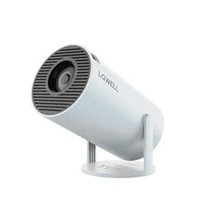LQWELL®-Projector, Miniprojector, Ondersteunt Wifi 6, BT5.0 Met Android 11.0 OS, Automatische Keystone, 180 Graden Hoek Voor Telefoon/Pc/Computer/PS5, HD, Blauw