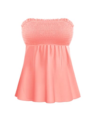 Coral Pink Tankini Swim Tops for Women - Bathing Suit...
