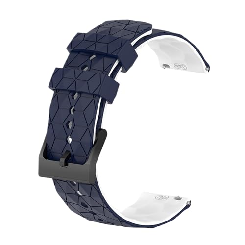 POLAR IGNITE2/IGNITE/Unite/PACER/Pacer Pro用バンド ベルト 20CM 混色 替えバンド シリコン製 柔らかい 通気 耐久性 スポーツバンド スマートウォッチ アクセサリー (ミッドナイトブルー・ホワイト)