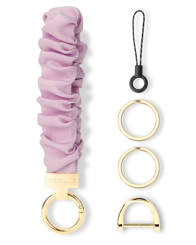 Image of WEESMILE Scrunchie Keychain Wristlet for Car Key Chain with D Key Ring