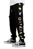Dymasire Men’s Casual Cargo Pants Sports Sweatpants Running Trousers with Pockets Yellow