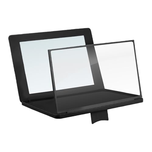 Lupa de pantalla de teléfono – Amplificador de proyector de 12 pulgadas | Ampliador de pantalla de teléfono celular de ángulo ajustable con espejo y soporte plegable, para ver películas, vídeos, TV y