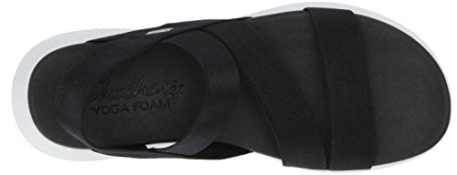 Skechers Women's Flex-Ultra Boogie-Stretch Gore Strap Sandal, Black, 5 M US