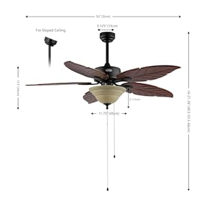 JONATHAN Y JYL9720B Poinciana 52" 3-Light Coastal Bohemian Iron/Wood Palm Leaf LED Ceiling Fan with Pull Chain Rustic, Eclectic, Transitional, Office, Living Room, Dining Room, Bedroom, Dark Brown JONATHAN Y JYL9720B Poinciana 52 3 Light Coastal Bohemian IronWood Palm Leaf LED Ceiling Fan with Pull Chain Rustic Eclectic Transitional Office Living Room Dining Room Bedroom Dark Brown