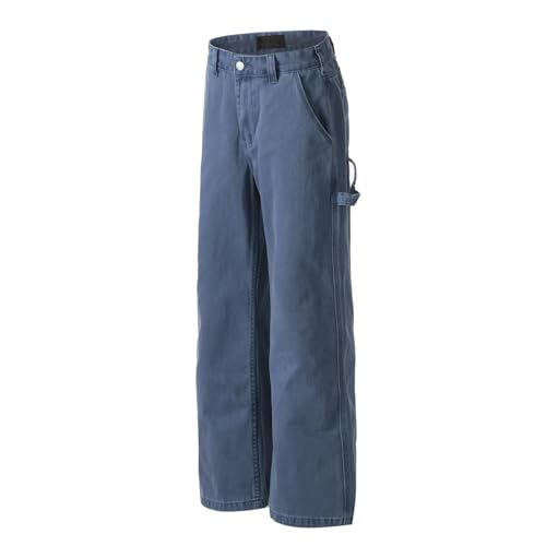 Jeans Pants Trousers Denim Retro Street Trendy Washed Blue Commuter Straight Leg for Men4