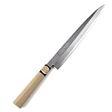 Syosaku Japanese Sushi Sashimi Chef Knife Kigami(Yellow Steel)-No.2 D-Shape Magnolia Wood Handle, Ya