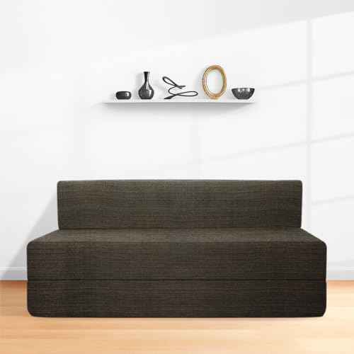 Image of CELLBELL Comfy Sofa Cum Bed 5x6 Feet | Foldable Dual Use Couch Bed with Soft Cushions, Washable Fabric Cover & Sturdy Frame | Space Saving Modern Design for Living Room, Bedroom & Guest Use (Grey)