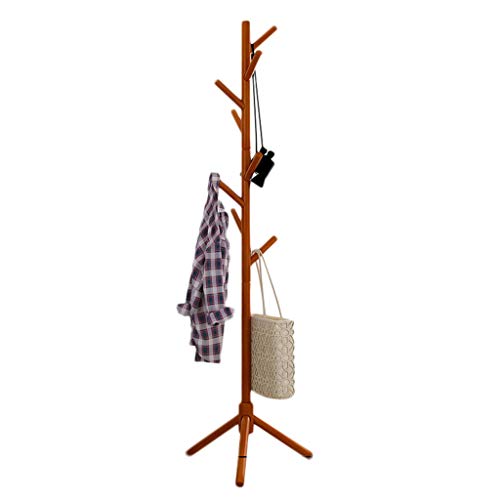 Stehen Stabile Garderobe Flur Schlafzimmer Rack-Home Use Kleiderständer Moderne Kleiderbügel Raum Massivholz Simple Storage 175X43cm (Color : Honey Color) Cover