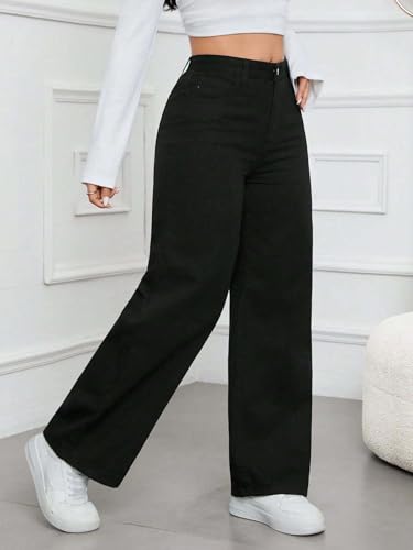 Image of KOTTY Womens High Waist Flared Fit Ankle Length Clean Look Denim Jeans
