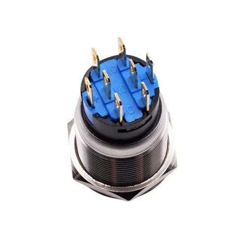 Interruptor giratorio de 3 posiciones y selector de metal con luz LED roja 2NO2NC 4