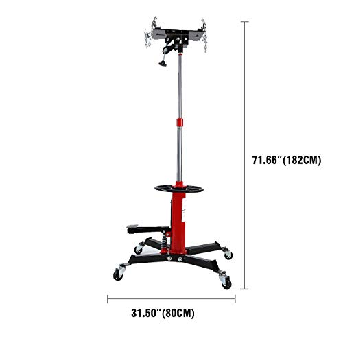 Honhill 2 Stage 1100Lbs Telescopic Transmission Jack With Pedal 360° Swivel Wheel Lift Hoist Adjustable Height Hydraulic Jack(Red) #TOP2