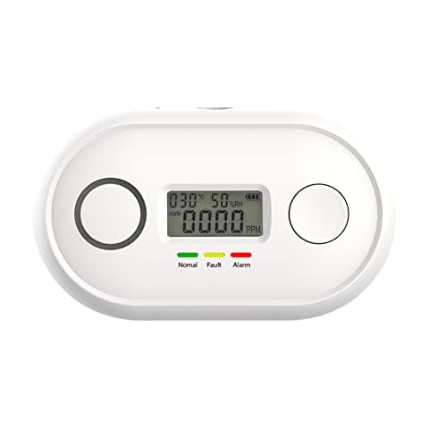 ANKA Carbon Monoxide Alarm Detector(10 year battery)with CO Concentration ,environment temperature,humidity LED Digital Display, Test/Silence Button,Conforms to EN 50291 Standards,AJ-833 Cover