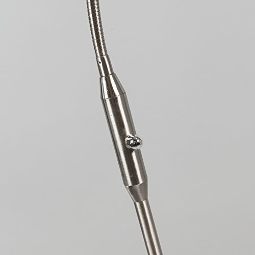 Qazqa eva - LED Dimmerabile Lampada da terra da lettura dimmer incluso Moderno - 1 luce - Ø 230 mm - Acciaio - Moderno - Soggiorno I Camera da letto