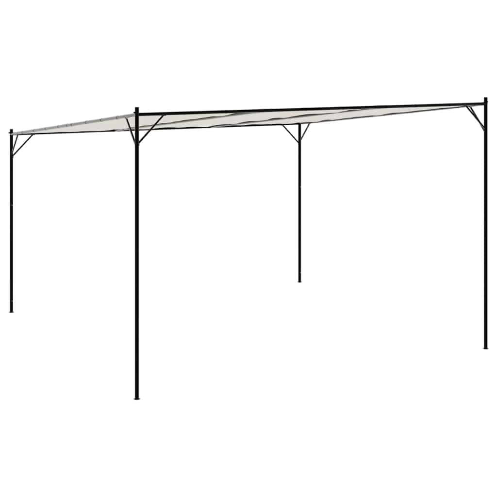 vidaXL Pavillon, Gartenpavillon Überdachung Stahlrahmen, Pergola Vordach für Terrasse Garten, Partyzelt Sonnnenschutz, Weiß 4x4m 180g/m² Stoff Stahl