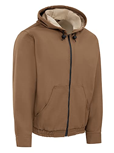 Image of Bulwark Flame Resistant 11.5 oz Cotton /Nylon Excel FR ComforTouch Brown Duck Hooded Jacket
