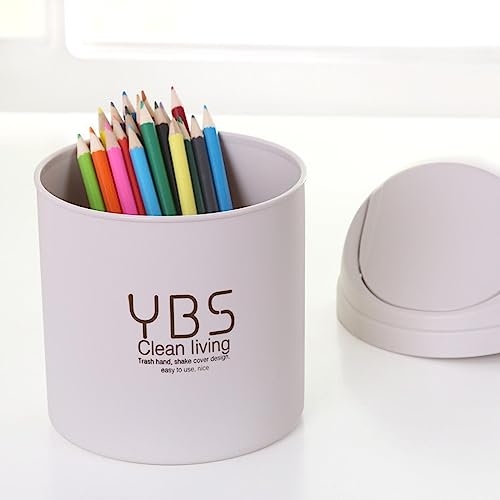 Mini caneca de basura para escritorio, blanco miniatura 4