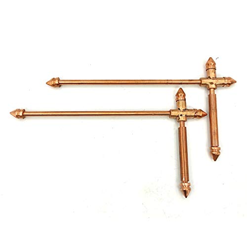 Image of Plus Value Mini Small Copper Dowsing Rod Pair for Vastu, Reiki, Aura, Chakra, Feng Shui & Dowsing Experts 11 dowsing Charts (L Rods, Divining Rods)