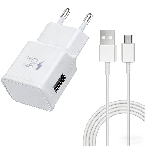 Caricatore USB con 1,5m Cavo USB Tipo C per Samsung Galaxy S8 S9 S10 S20 S21 FE S22 S23 Plus Note 8 A13 A14 A20 A50 A53 A54 A34 A14 A13 M33 M14,Ricarica Rapida Caricatore Cellulare e altri Smartphone