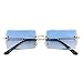 FEISEDY Rimless Rectangle Sunglasses - Vintage Candy Color - Beach Driving Fashion Accessory B2642 Blue