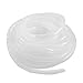 Copapa 21M 68 Ft PE Clear White Polyethylene Spiral Wire Wrap Tube PC Manage Cable 6mm 1/ 4'' for Computer Cable, Car Cable (Dia 6MM-Length21M, White)