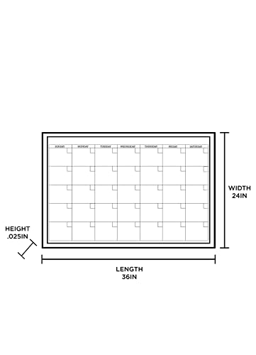 Wallpops WPE0447 91.44 x 61 cm Monthly Calendar, White