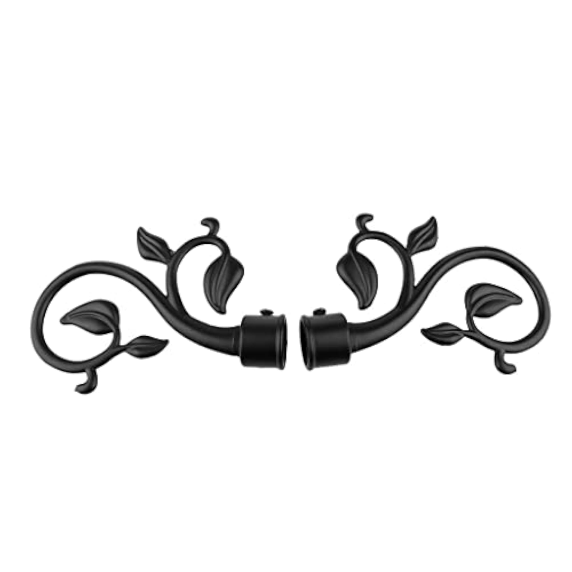 1 Pair Curtain Decorative Pole/Rod Finials, Black