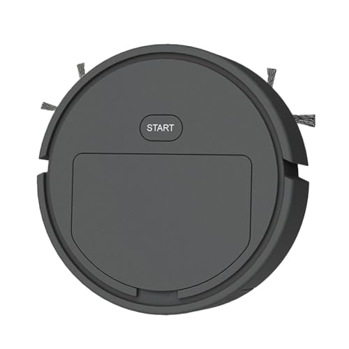 Helilyco Saugroboter Kleine Räume für Kompakt für Auto Kehrmaschine mit doppelseitigen Bürsten Haar und Schmutz leise für Mini Roboter Hartböden 16x16x6cm (Black(Rechargeable))