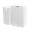 ELPHECO Bathroom Trash Can with Lid, 2 Pack Automatic Garbage Can, 2.5 Gallon + 4 Gallon Motion Sensor Smart Rubbish Bin, Slim Waterproof Trash Bins for Bedroom, Office, Living Room, White