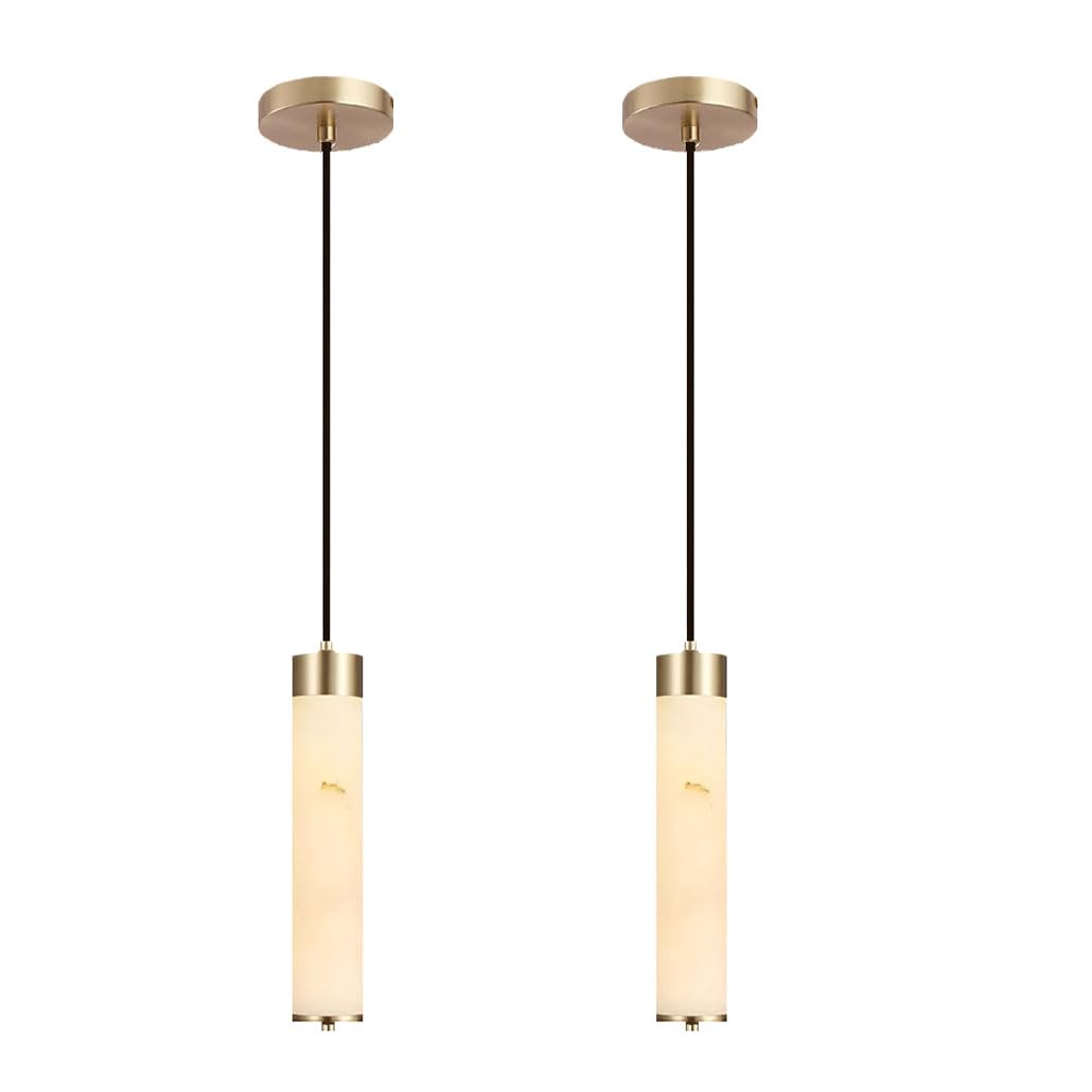Suspension Moderne à LED d'architecte abat-jour en marbre noble 2 ampoules