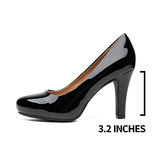 Image of Trary Mavisa High Heels for Women 3.2 Inch Chunky Platform Round Toe Pumps