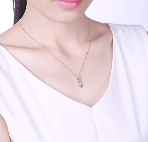 LLXYWJ Schmuck 925 Silber vergoldet Halskette Topas Granatapfel Hibiskus Stein Amethyst Anhänger