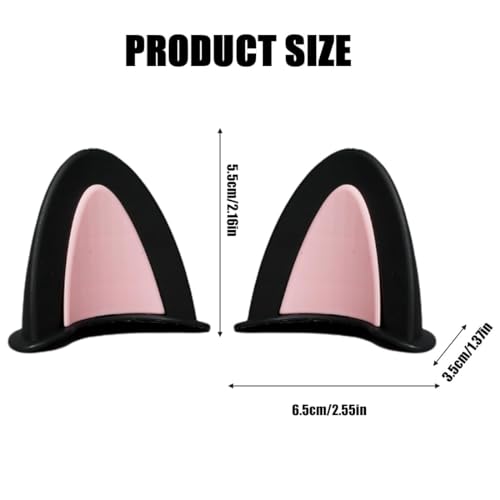4 Stück Motorradhelm Dekorative Ohren, Katzenohren Motorradhelm Dekorative, Motorradhelm Dekorative, Motorrad Helm Katzenohren Eckdekoration, Motorradhelm Katze Ohren Aufkleber,Schwarz Helme