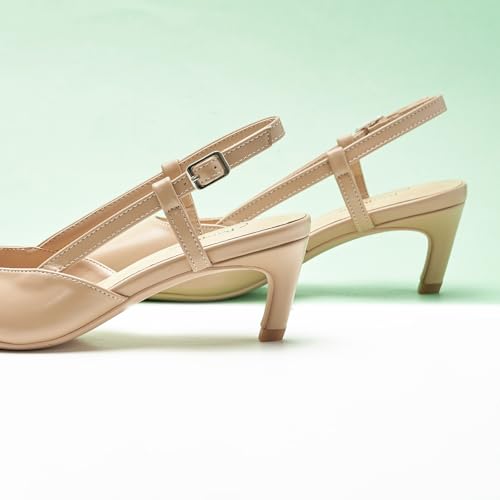 C.Paravano Slingback Heels for Women | Pointed Toe Heels Sandals | Pointed Kitten Heels | Slip On Work Pumps Dress Shoes3