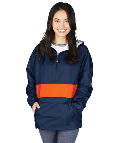 Image of Charles River Apparel Unisex Classic Solid Pullover, Water-Resistant Windbreaker with Flannel Lining