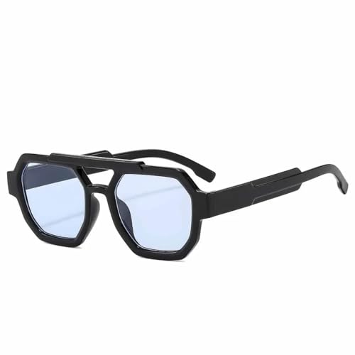 Lunettes de soleil polygonales UV400 unisexes avec verres rétro de forme géométrique