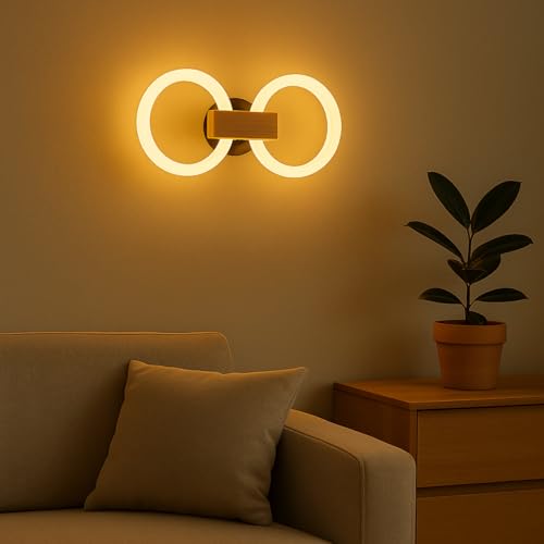 Image of Modern Lunaris Loop LED Wall Light Luxury Decorative Sillicon Wall Lamp Warm White LED for Living Room, Bedroom & Hallway - (2 Pack)